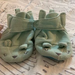 two pairs of baby girl booties/shoes with velcro